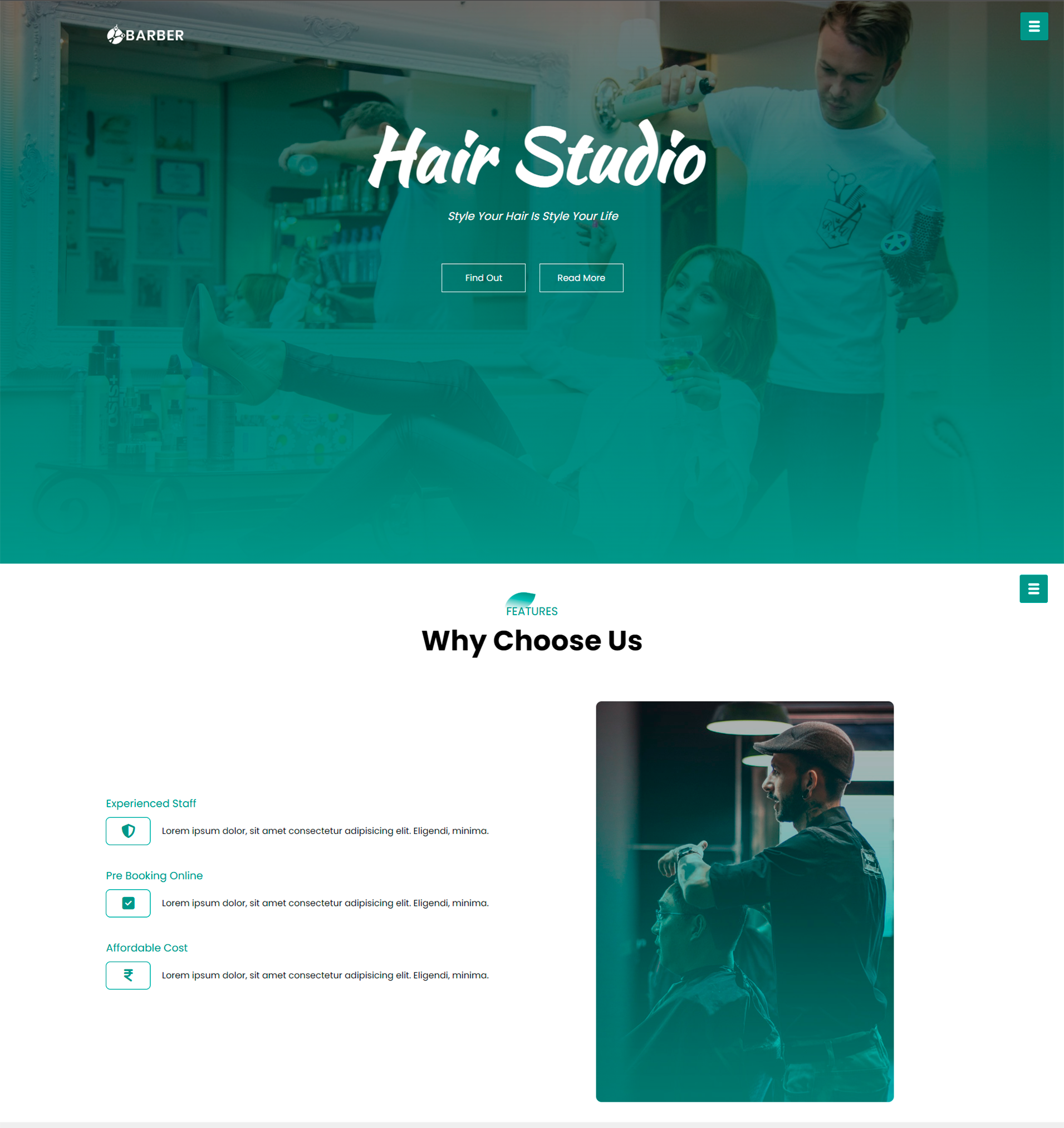 Complete Website Barber Shop